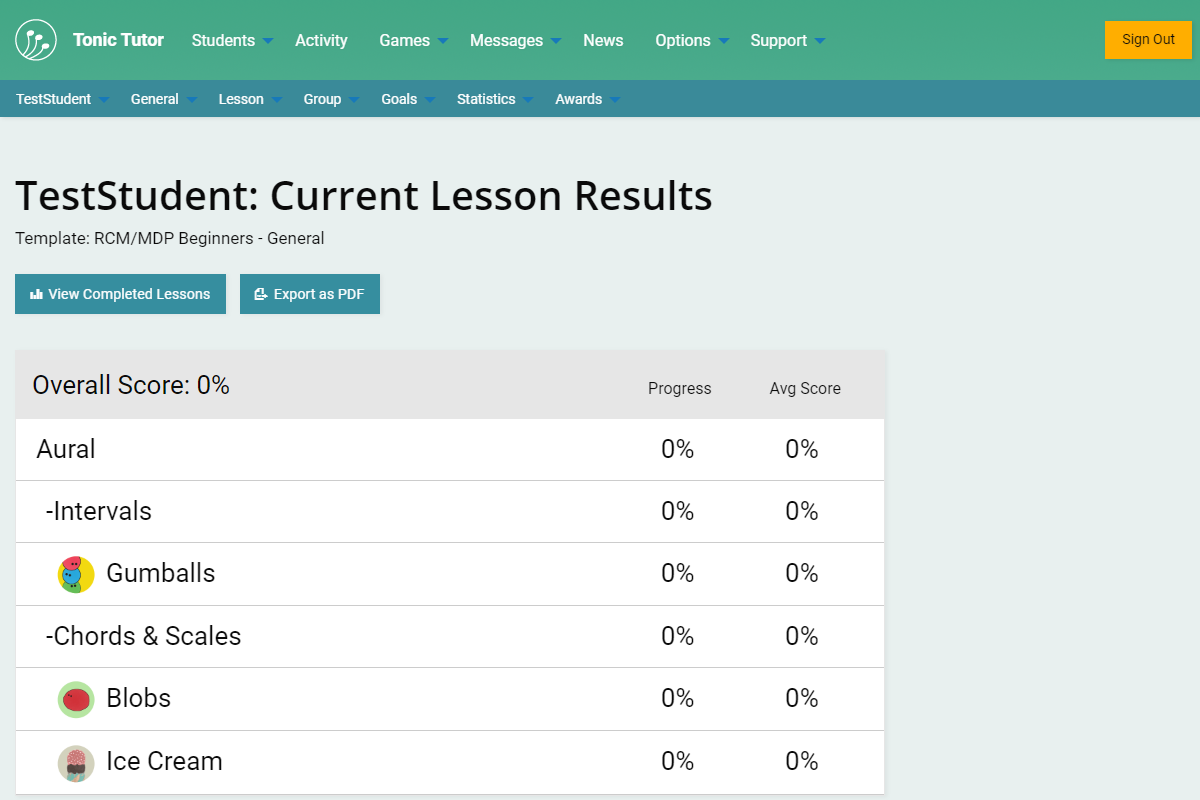 Lesson Results